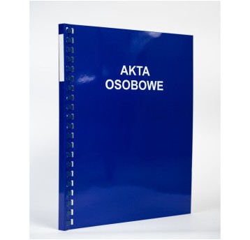 Teczka na akta osobowe A,B,C,D,E A4 120mm KONFEX karton lakierowany kol. niebieski bindowana wewnętrznie [T-03]