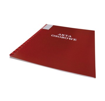 Teczka na akta osobowe na spirali niezadrukowana A4 WARTA karton kol. czerwony binda zewnętrzna [1824-339-092]