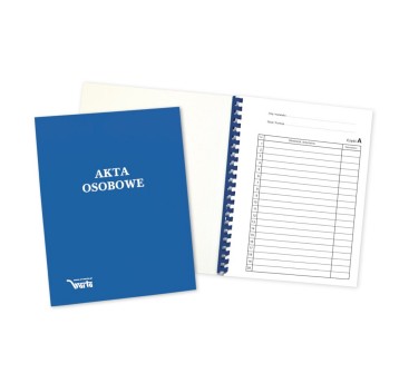 Teczka na akta osobowe na spirali niezadrukowana A4 WARTA karton kol. niebieski binda wewnętrzna [1824-339-039]