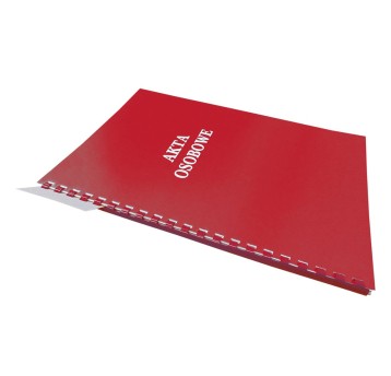 Teczka na akta osobowe na spirali zadrukowana A4 WARTA karton kol. czerwony binda zewnętrzna [1824-339-096]