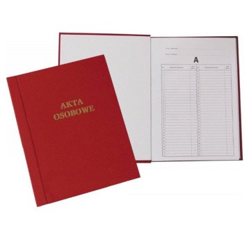 Teczka na akta osobowe niezadrukowana A4 WARTA karton oklejany kol. bordowy sztywny grzbiet [1824-339-100]