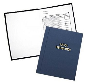Teczka na akta osobowe zadrukowana A4 WARTA karton oklejany kol. granatowy sztywny grzbiet [1824-339-106]
