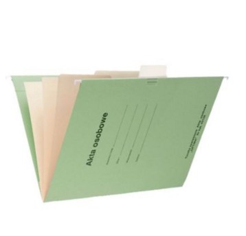 Teczka na akta osobowe zawieszkowa A4 SPIRAL karton kol. zielony 4 wkłady [401282]