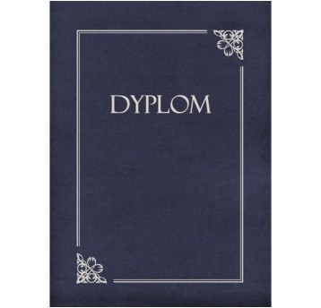 Teczka na dyplom A4 GALERIA PAPIERU okleina karton kol. granatowy srebrna ramka 10 szt. [220515]