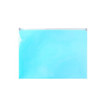 Teczka na suwak A4 BIURFOL tworzywo sztuczne kol. niebieski pastelowy [TSP-A4-02]