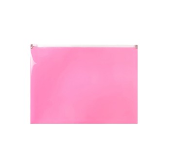 Teczka na suwak A4 BIURFOL tworzywo sztuczne kol. różowy pastelowy [TSP-A4-01]