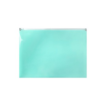 Teczka na suwak A4 BIURFOL tworzywo sztuczne kol. zielony pastelowy [TSP-A4-04]