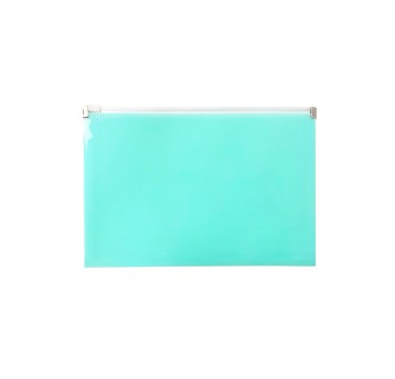 Teczka na suwak A5 BIURFOL tworzywo sztuczne kol. zielony pastelowy [TSP-A5-04]