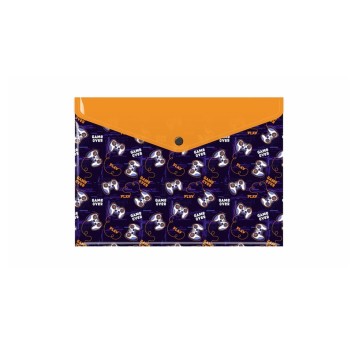 Teczka na zatrzask A4 BIURFOL tworzywo sztuczne wzór GAMEPAD [TKN-A4-33]