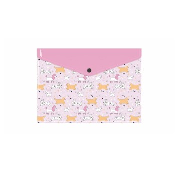 Teczka na zatrzask A4 BIURFOL tworzywo sztuczne wzór PUPPIES [TKN-A4-36]