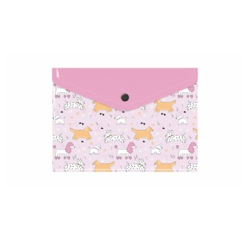 Teczka na zatrzask A5 BIURFOL tworzywo sztuczne wzór PUPPIES [TKN-A5-36]