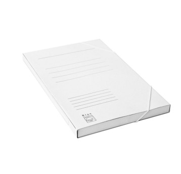 Teczka pudełko z gumką A4 20mm BIGO karton kol. biały