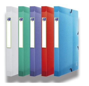 Teczka pudełko z gumką A4 25mm OXFORD 2ND LIFE tworzywo sztuczne kol. mix wzorów [400059471]