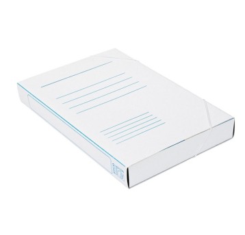 Teczka pudełko z gumką A4 40mm BIGO BOX karton kol. biały [0063]