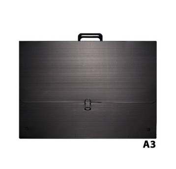 Teczka rysunkowa A3 30mm LENIAR tworzywo sztuczne kol. czarny [90419]