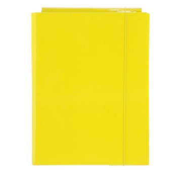 Teczka skrzydłowa z gumką A4 40mm BARBARA karton kol. żółty [1821023]