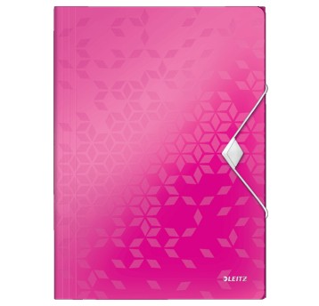 Teczka z gumką A4 15mm LEITZ WOW tworzywo sztuczne kol. różowy [45990023]