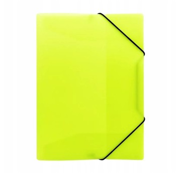 Teczka z gumką A4 BIURFOL NEON tworzywo sztuczne kol. żółty [TGP-NEON-A4-02]