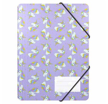 Teczka z gumką A4 BIURFOL tworzywo sztuczne wzór Unicorn [TGN-A4-05]