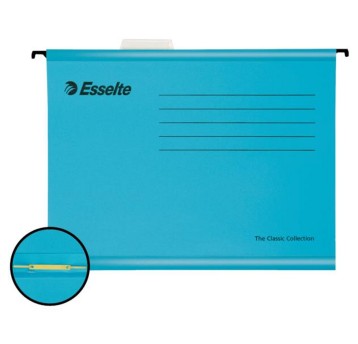 Teczka zawieszkowa A4+ ESSELTE karton kol. niebieski z mechanizem skoroszytowym 10 szt. [93130]