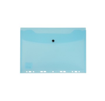 Teczka zawieszkowa na zatrzask A4 BIURFOL tworzywo sztuczne kol. niebieski transparentny kopertowa [TP-12-03]