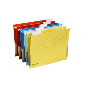 Teczka zawieszkowa z boczkami A4 SPIRAL OPTIMAL karton kol. żółty [950501]