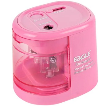 Temperówka plastikowa podwójna z pojemnikiem EAGLE EG-5161USB kol. różowy na baterie, USB [130-1916]