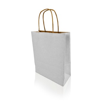 Torebka prezentowa papierowa z rączką 185 x 240 x 80mm BONG H-GREEN kol. biały 90g [12924]