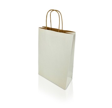 Torebka prezentowa papierowa z rączką 220 x 330 x 100mm BONG H-GREEN kol. biały 90g [12928]