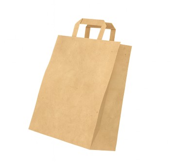 Torebka prezentowa papierowa z rączką 260 x 140 x 320mm NC KOPERTY kol. brązowy 80g z uchem płaskim [211334020]