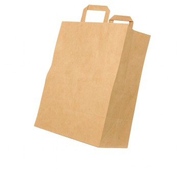 Torebka prezentowa papierowa z rączką 290 x 170 x 330mm NC KOPERTY kol. brązowy 80g z uchem płaskim [211634010]