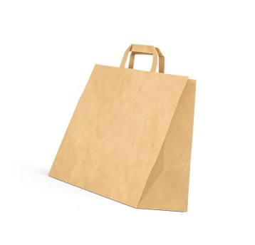 Torebka prezentowa papierowa z rączką 320 x 200 x 320mm NC KOPERTY kol. brązowy 80g z uchem płaskim [212134010]