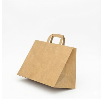 Torebka prezentowa papierowa z rączką 320 x 220 x 250mm NC KOPERTY kol. brązowy 70g z uchem płaskim [25634010]