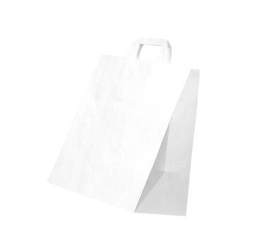 Torebka prezentowa papierowa z rączką 320 x 220 x 370mm NC KOPERTY kol. biały 70g z uchem płaskim [210813018]