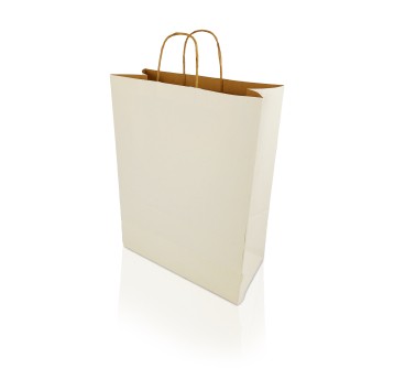 Torebka prezentowa papierowa z rączką 320 x 420 x 150mm BONG H-GREEN kol. biały 100g [12932]