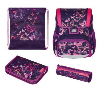 Tornister szkolny z wyposażeniem HERLITZ LOOP PLUS BUTTERFLIES [50037360]