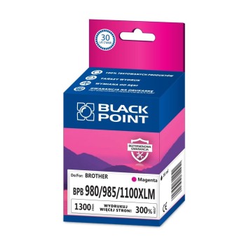 Tusz BLACK POINT BPB980/985/1100/XLM do Brother LC-980M magenta 16ml 1300 str. | LC-985M / LC-1100M |