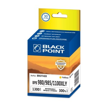 Tusz BLACK POINT BPB980/985/1100/XLY do Brother LC-980Y yellow 16ml 1300 str. | LC-985Y / LC-1100Y |