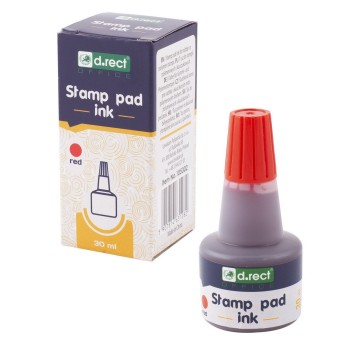 Tusz do pieczątek gumowych 30ml D.RECT kol. czerwony [105302]