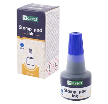 Tusz do pieczątek gumowych 30ml D.RECT kol. niebieski [105304]