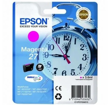 Tusz EPSON 27M / T2703 / C13T27034012 magenta 3,6ml 300 str. | C13T27034010 |