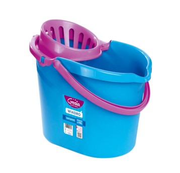 Wiadro z wyciskaczem plastik 15L GOSIA kol. niebieski