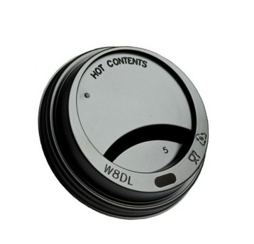 Wieczko do kubka plastik Ø8cm kol. czarny 100 szt.