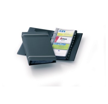 Wizytownik skorowidz DURABLE 200 wizytówek kol. grafitowy [238558]