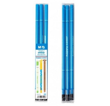 Wkład do długopisu HAPPY COLOR wymazywalny kol. niebieski 0,5mm 3 szt. [HA AKR67K35-3]