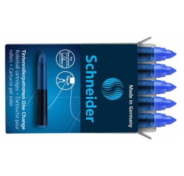 Wkład do pióra kulkowego SCHNEIDER One Change kartridż kol. niebieski 0,6mm 5 szt. [SR185403]