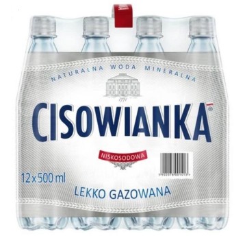 Woda delikatnie gazowana mineralna CISOWIANKA Lekko Gazowana butelka plastikowa 500ml 12 szt.