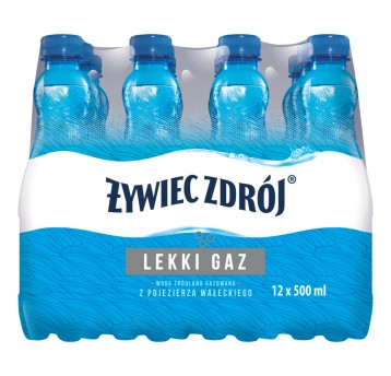 Woda delikatnie gazowana źródlana ŻYWIEC ZDRÓJ Lekki gaz butelka plastikowa 500ml 12 szt.