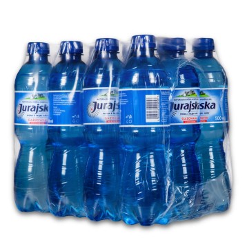 Woda gazowana mineralna JURAJSKA butelka plastikowa 500ml 12 szt.