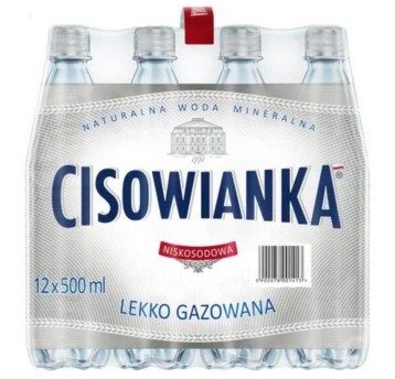 Woda [K] delikatnie gazowana mineralna CISOWIANKA Lekko Gazowana butelka plastikowa 500ml 12 szt.